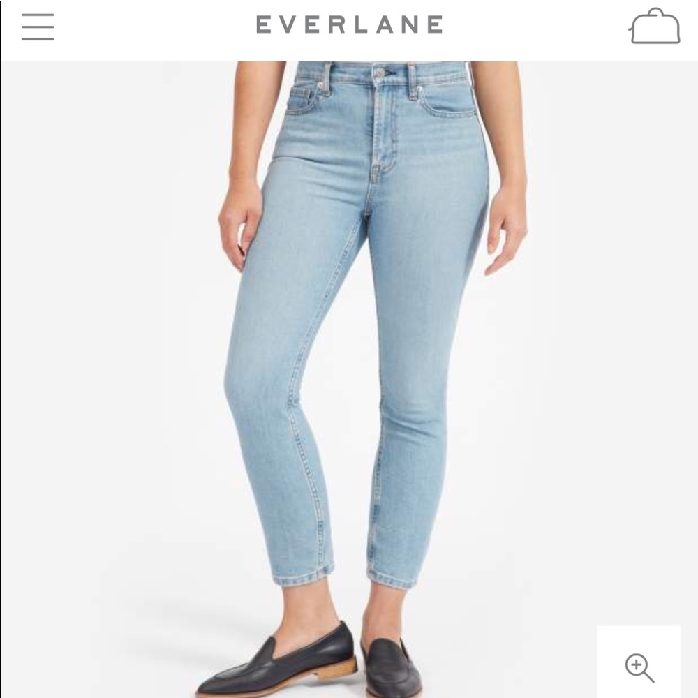 ISO everlane high rise skinny jeans light blue 27